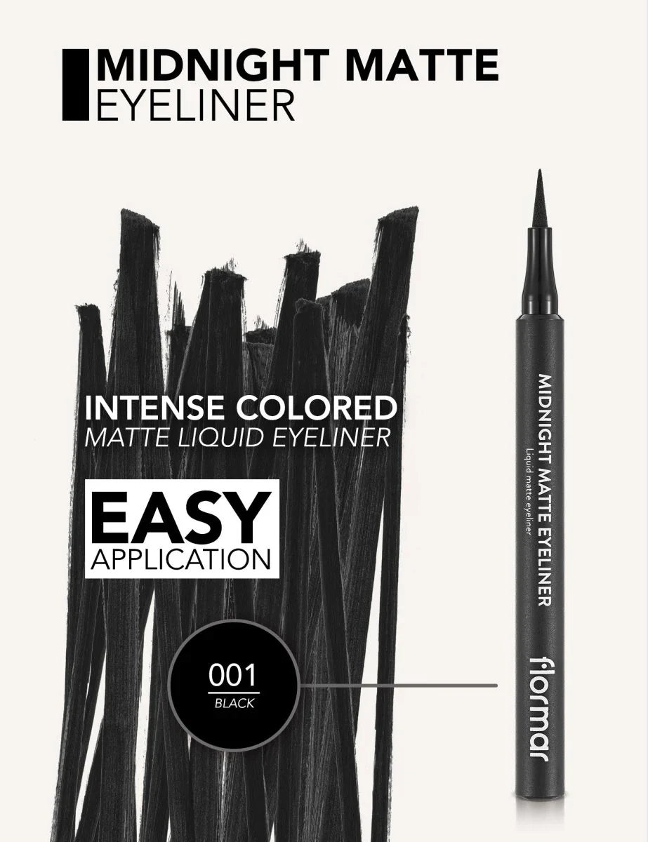 FLORMAR - MIDNIGHT MATTE EYELINER BLACK