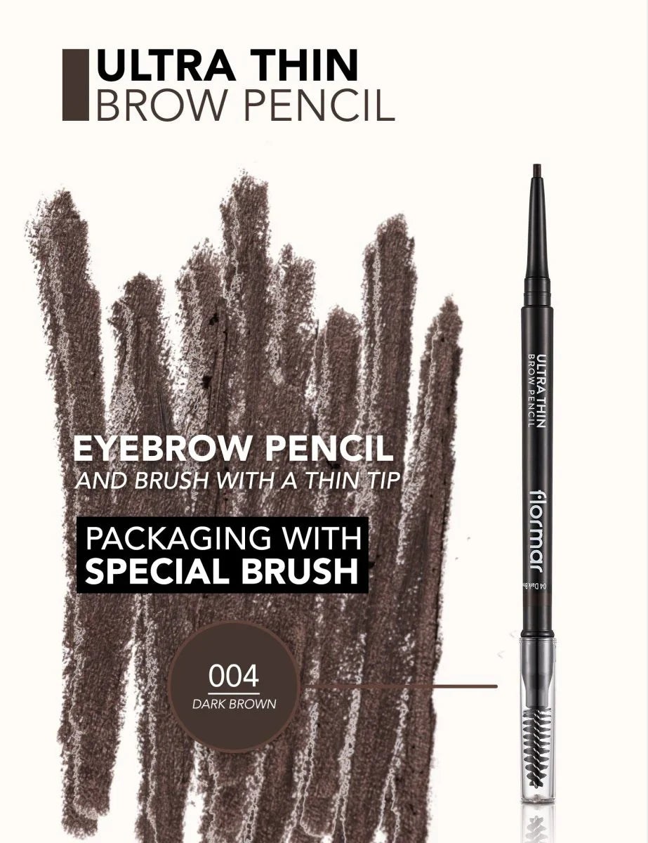 FLORMAR - ULTRA THIN BROW PENCIL DARK BROWN 04