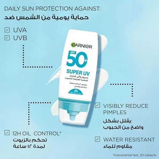 GARNIER - SUPER UV ANTI-ACNE SERUM SPF50 30ML