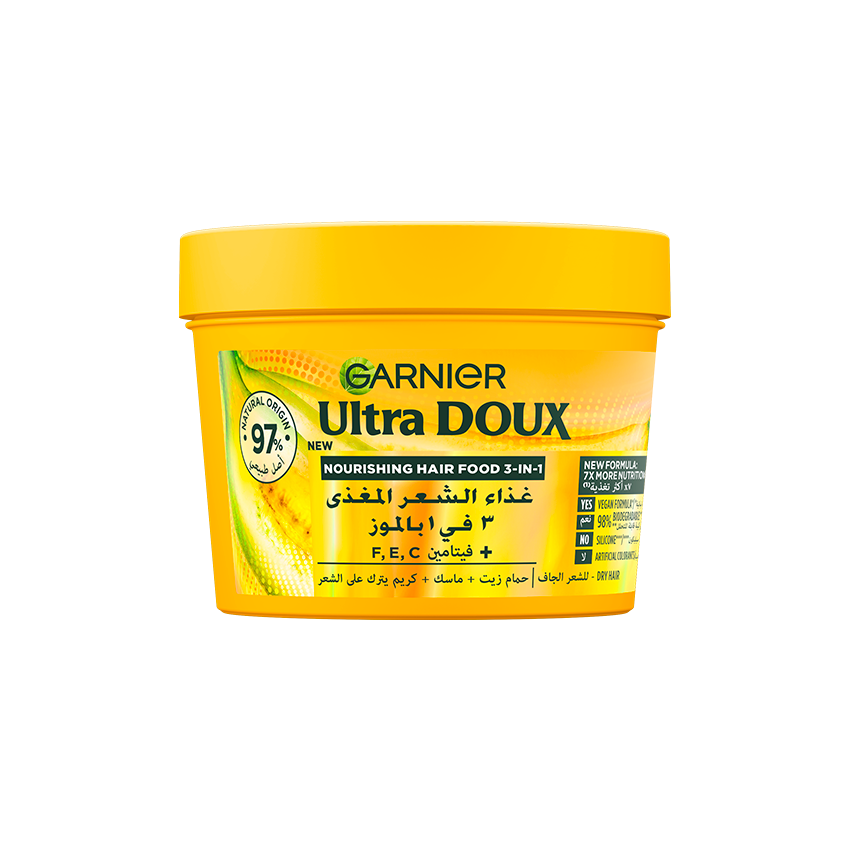 GARNIER - ULTRA DOUX - HAIR FOOD MASQUE NOURISSANT MULTI- USAGES À LA BANANE 390 ML