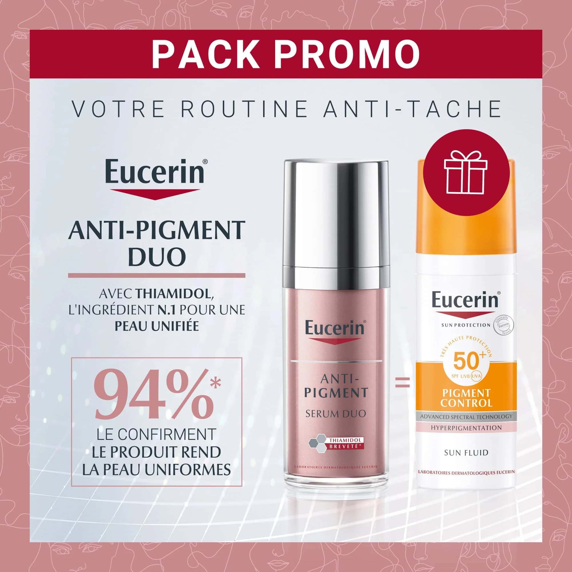 EUCERIN - ANTI-PIGMENT SÉRUM DUO 30 ML ECRAN PIGMENT SPF50 OFFERT