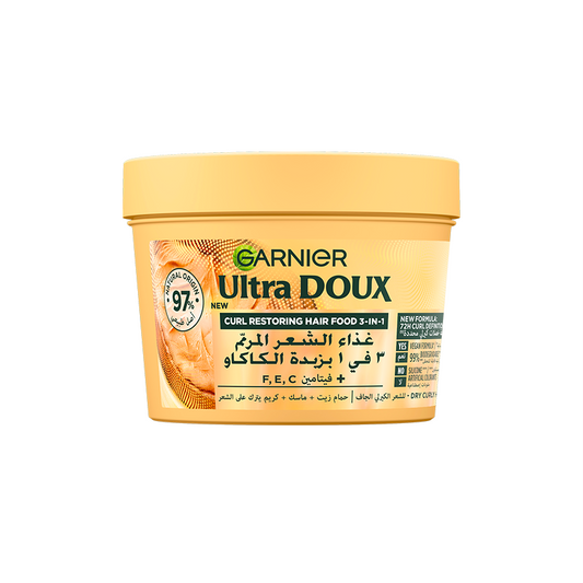 GARNIER - ULTRA DOUX - HAIR FOOD MASQUE AU BEURRE DE CACAO POUR CHEVEUX BOUCLÉS – 390ML