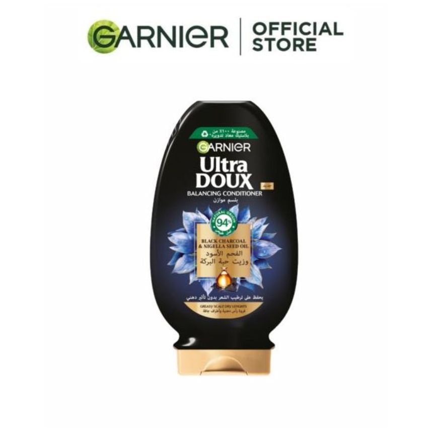 GARNIER - ULTRA DOUX APRES SHAMPOOING CHARBON NOIR 360ML