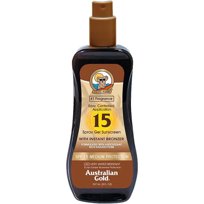 AUSTRALIAN GOLD - SPRAY GEL SUNSCREEN WITH INSTANT BRONZER