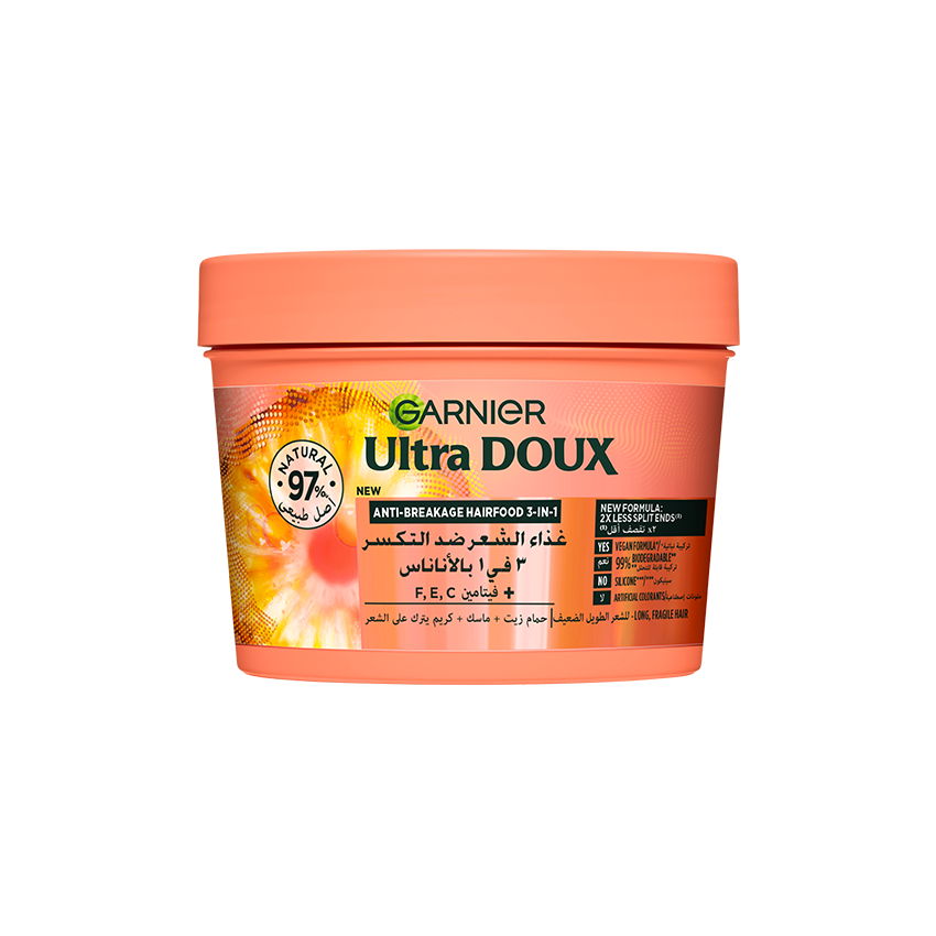 GARNIER - ULTRA DOUX - HAIR FOOD ANANAS 390ML Vitamines C, E & F