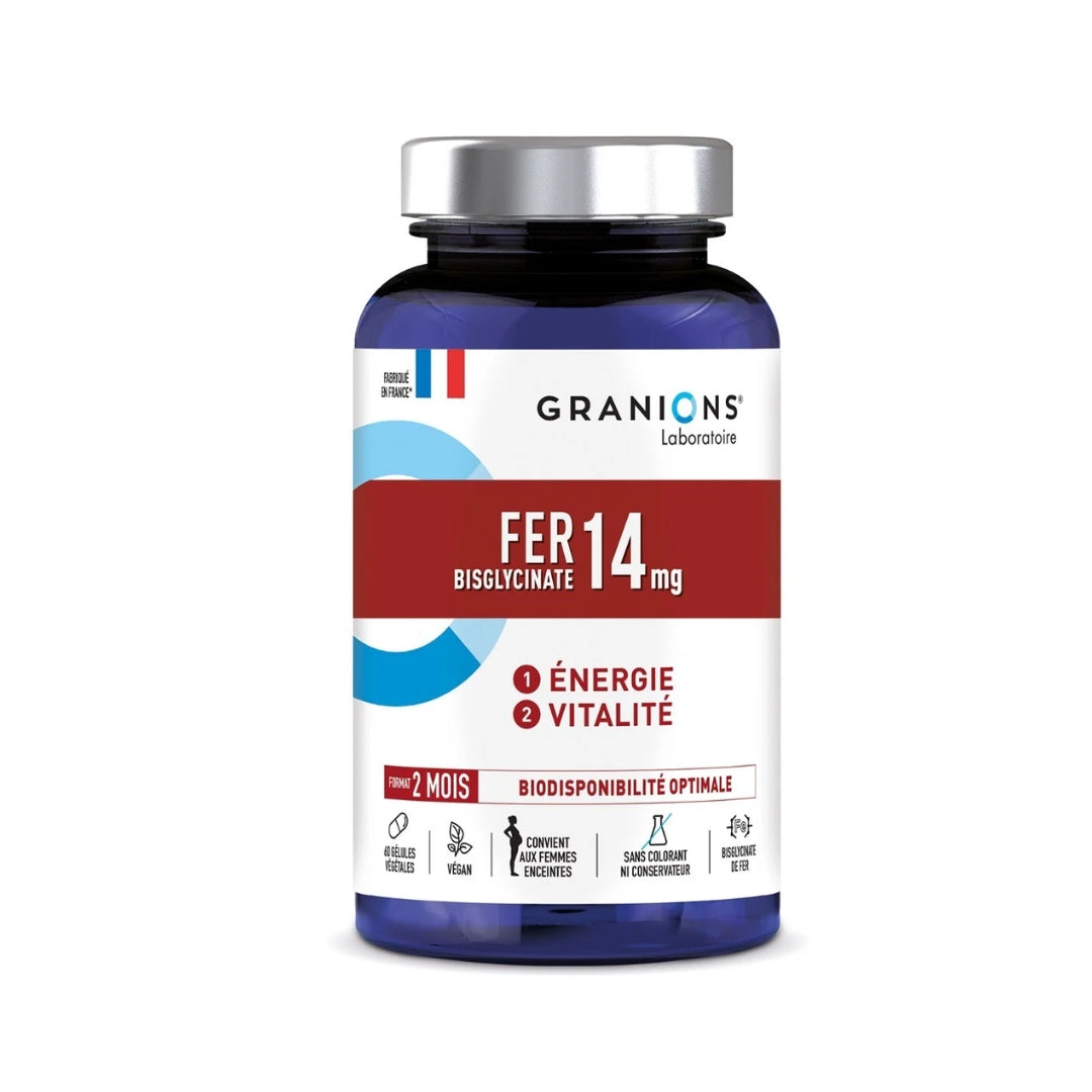 GRANIONS - FER BISGLYCINATE 14MG B60 GELULES
