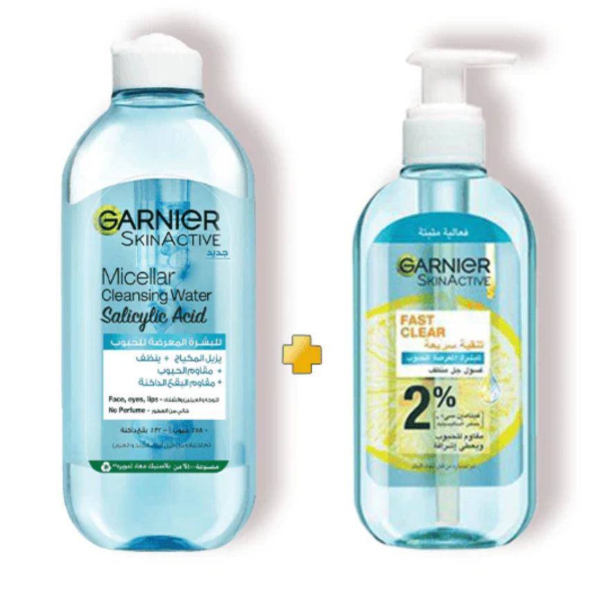 GARNIER - PACK MICELLAIRE ANTI ACNE 400ML GEL NETTOYANT ANTI ACNE 200ML