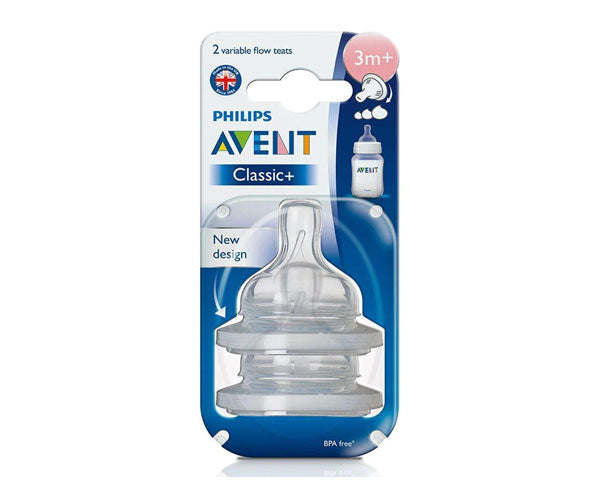 AVENT - 2 TETINES CLASSIC A DEBIT VARIABLE 3M