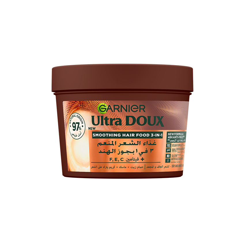 GARNIER - ULTRA DOUX HAIR FOOD MASQUE LISSANT NOIX DE COCO 390 ML
