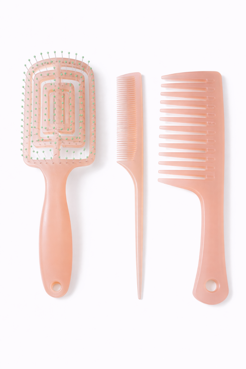 CECILIA - COFFRET BROSSES WET 3 PIECES TZ-803-3PCS SAUMON