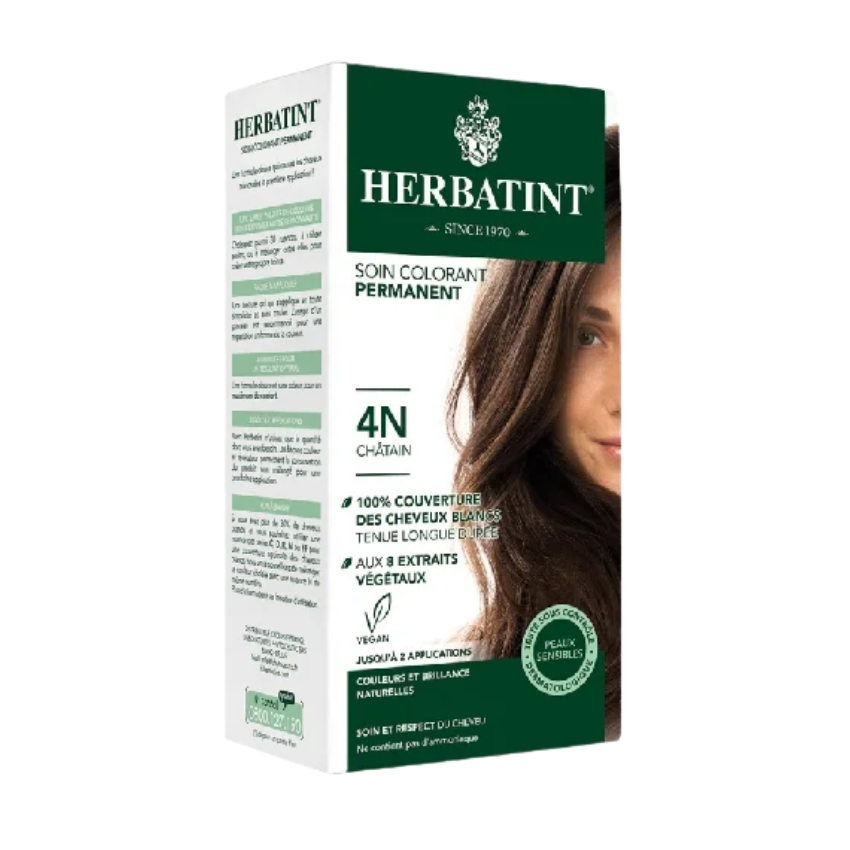 HERBATINT - SOIN COLORANT PERMANENT 4N CHATAIN 150 ML