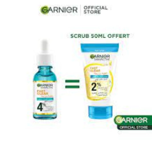 GARNIER - PACK SERUM VISAGE ANTI ACNE 30ML = SCRUB ANTI ACNE 50ML