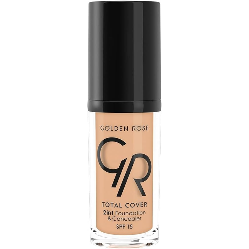 GOLDEN ROSE TOTAL COVER 2IN1FPOUNDATION & CONCEALER 12 LIGHT BEIGE
