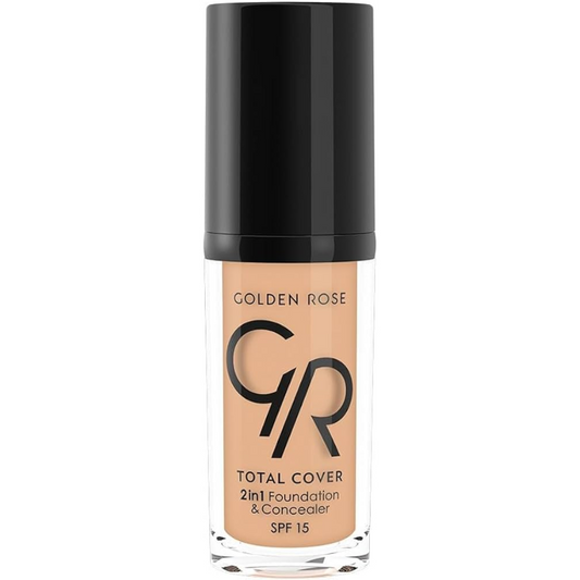 GOLDEN ROSE TOTAL COVER 2IN1FPOUNDATION & CONCEALER 12 LIGHT BEIGE