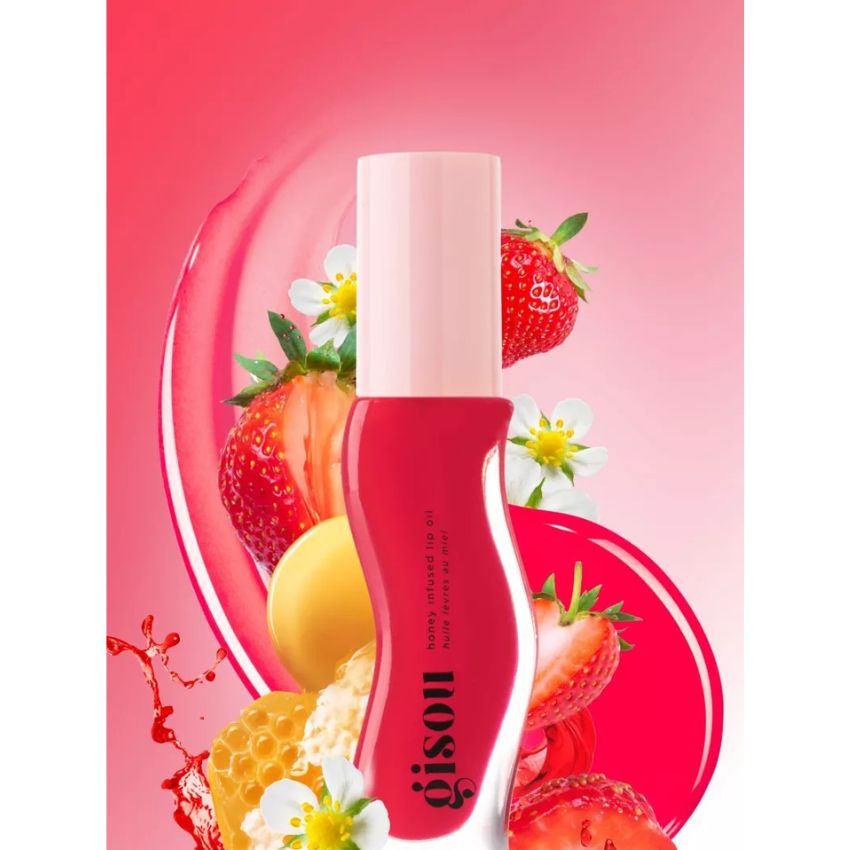 GISOU HUILE À LÈVRES INFUSÉE AU MIEL FRAISE
