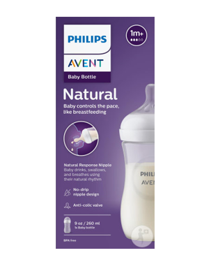 AVENT - BIBERON NATURAL RESPONSE 1MOIS + 260 ML 9 OZ