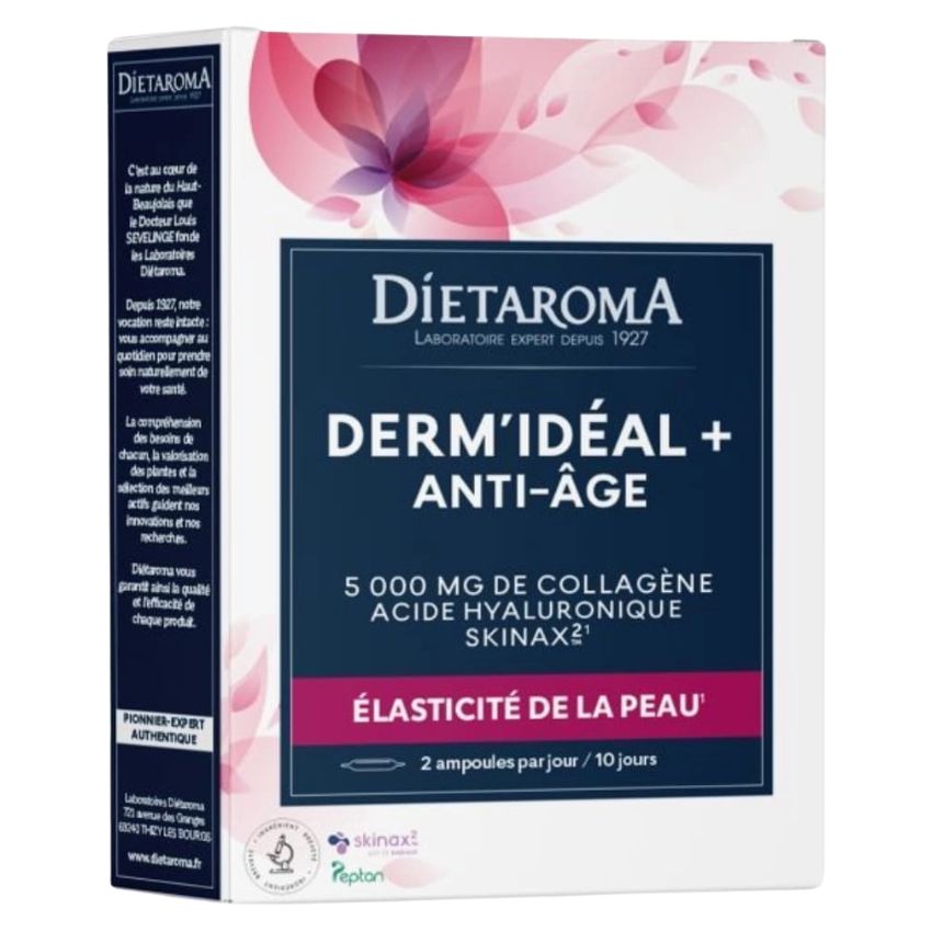 DIETAROMA - DERM'IDEAL ANTI-AGE - ELASTICITE DE LA PEAU 5000MG 20 AMPOULES