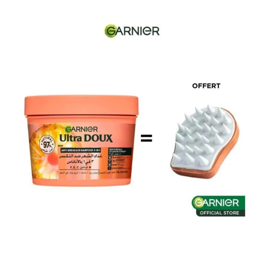 GARNIER - ULTRA DOUX HAIR FOOD ANANAS 390ML VITAMINES C, E & F = SCALP OFFERT