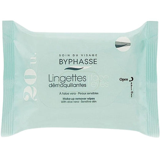 BYPHASSE - MAKE-UP REMOVER WIPES WITH ALOE VERA SENSITIVE SKIN 20PCS