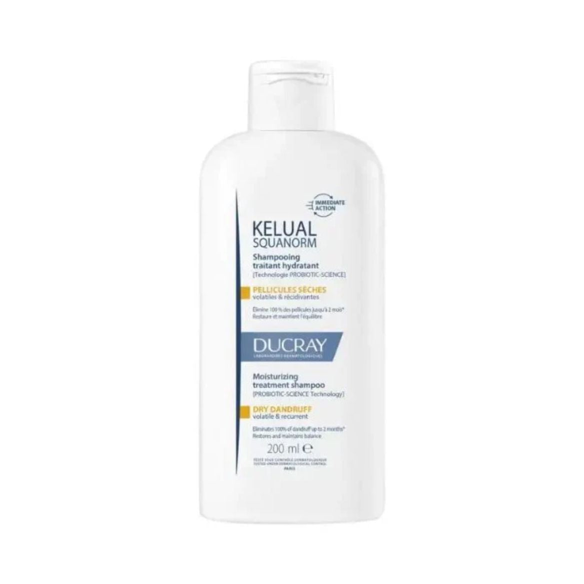 DUCRAY - KELUAL SQUANORM - SHAMPOOING TRAITANT HYDRATANT ANTI-PELLICULAIRE - PELLICULES SÈCHES, 200ML