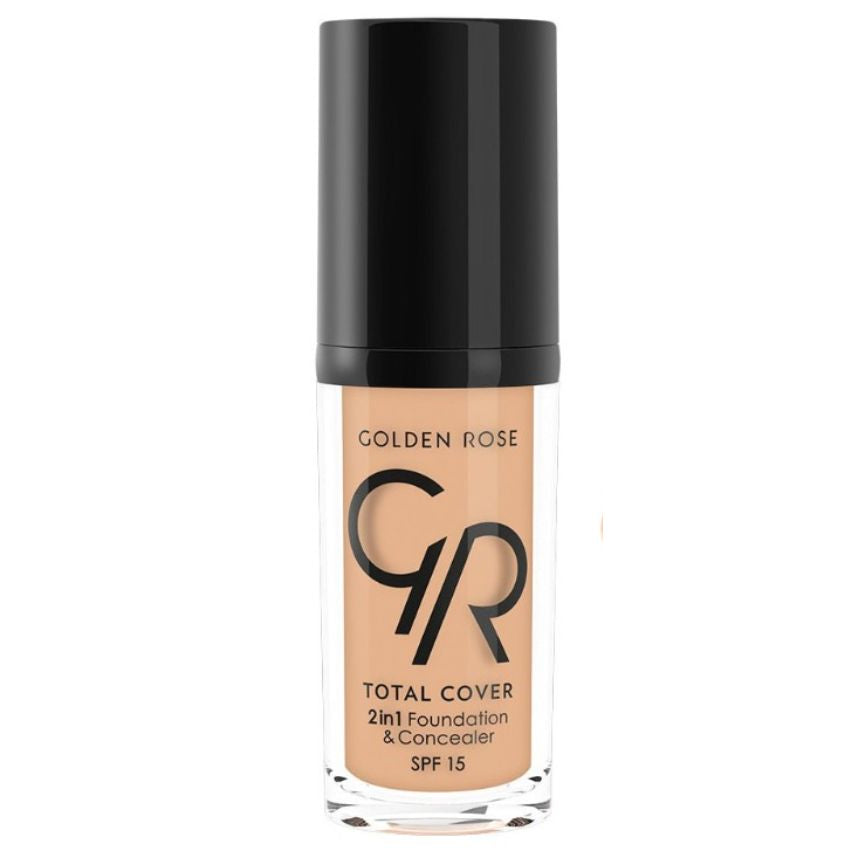 GOLDEN ROSE TOTAL COVER 2IN1FPOUNDATION & CONCEALER 15 WARM SAND