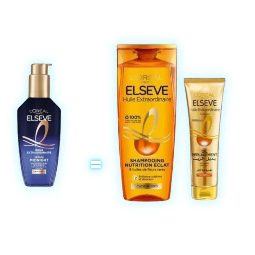 ELSEVE - ROUTINE EX OIL MID HUILE 100ML SHAMPOOING 200ML OIL REPLACEMENT 125ML