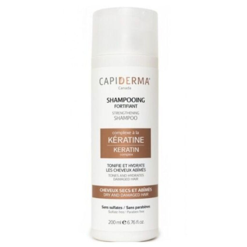 CAPIDERMA – SHAMPOOING FORTIFIANT A LA KERATINE CHEVEUX SECS ET ABÎMES 200ML