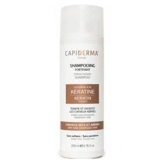 CAPIDERMA – SHAMPOOING FORTIFIANT A LA KERATINE CHEVEUX SECS ET ABÎMES 200ML