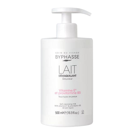 BYPHASSE - LAIT DEMAQUILLANT DOUCEUR VISAGE ET YEUX AVEC POMPE 500ML