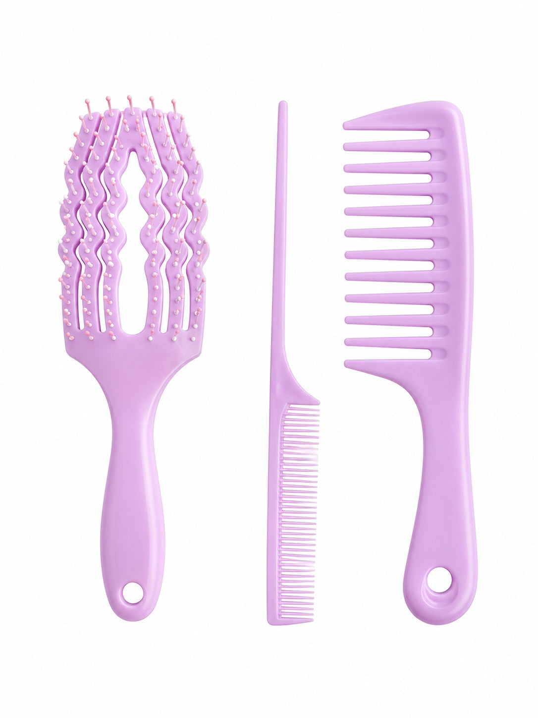 CECILIA - COFFRET BROSSES WET 3 PIECES TZ-801-3PCS MAUVE