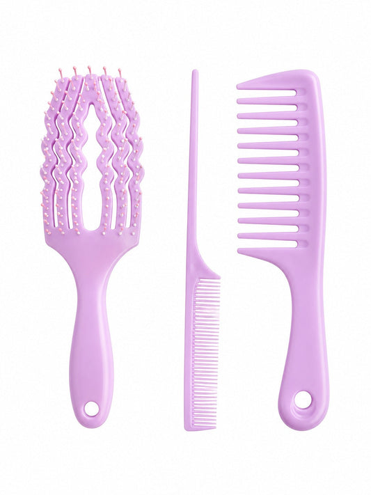 CECILIA - COFFRET BROSSES WET 3 PIECES TZ-801-3PCS MAUVE