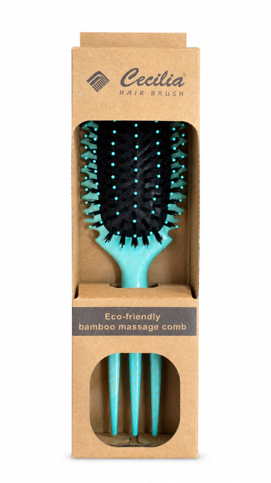 CECILIA - BROSSE CHEVEUX BOUCLES CARRE VERT 2039S