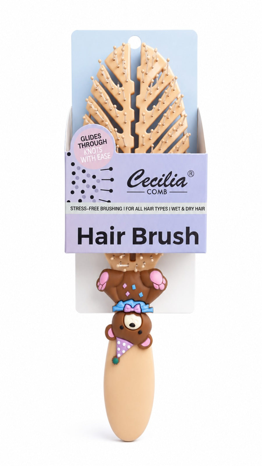 CECILIA - BROSSE CHEVEUX ENFANT OVALE BEIGE 2134