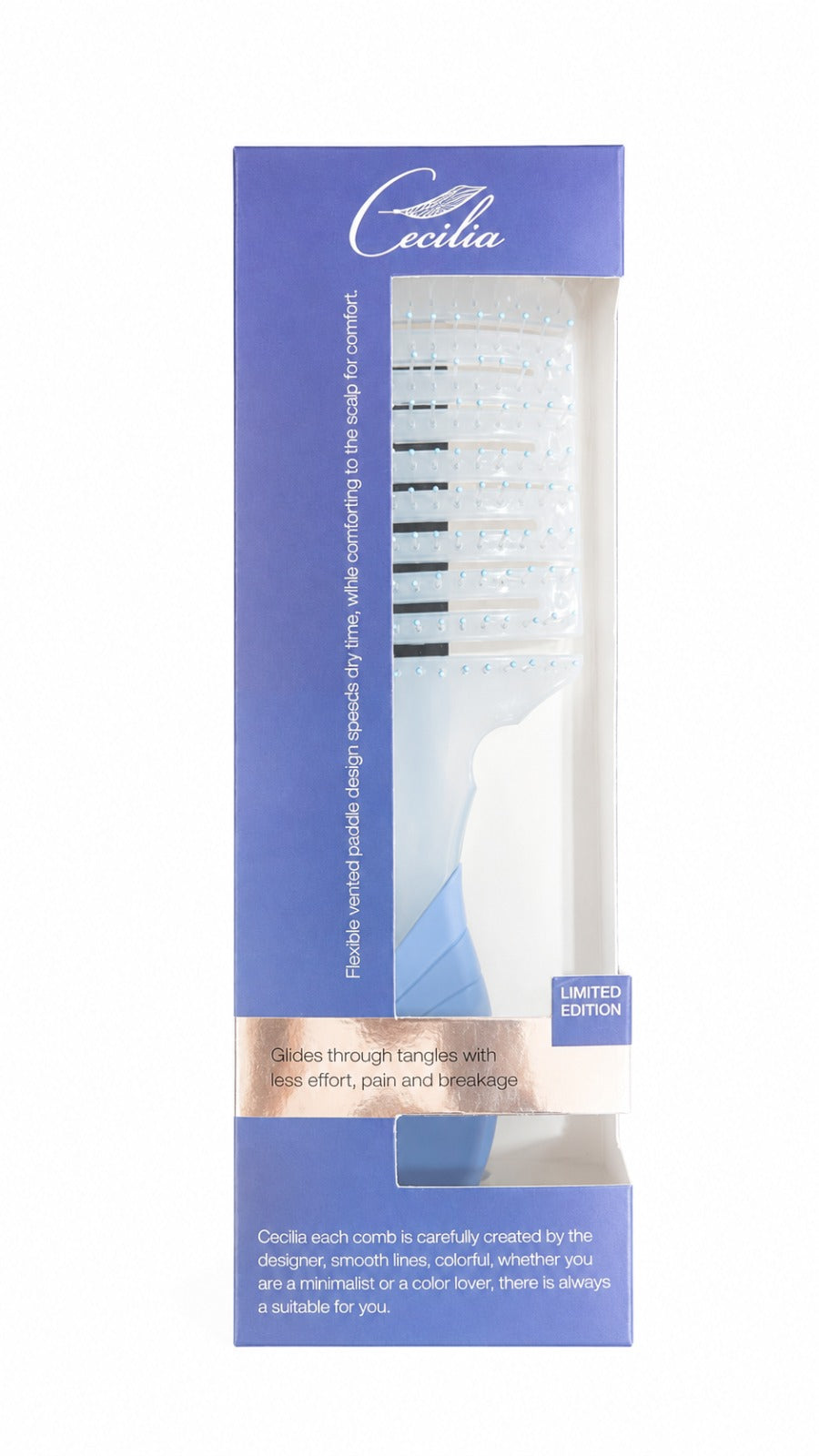 CECILIA - BROSSE CHEVEUX DETANGLER LK-28 LIMITED EDITION BLEU