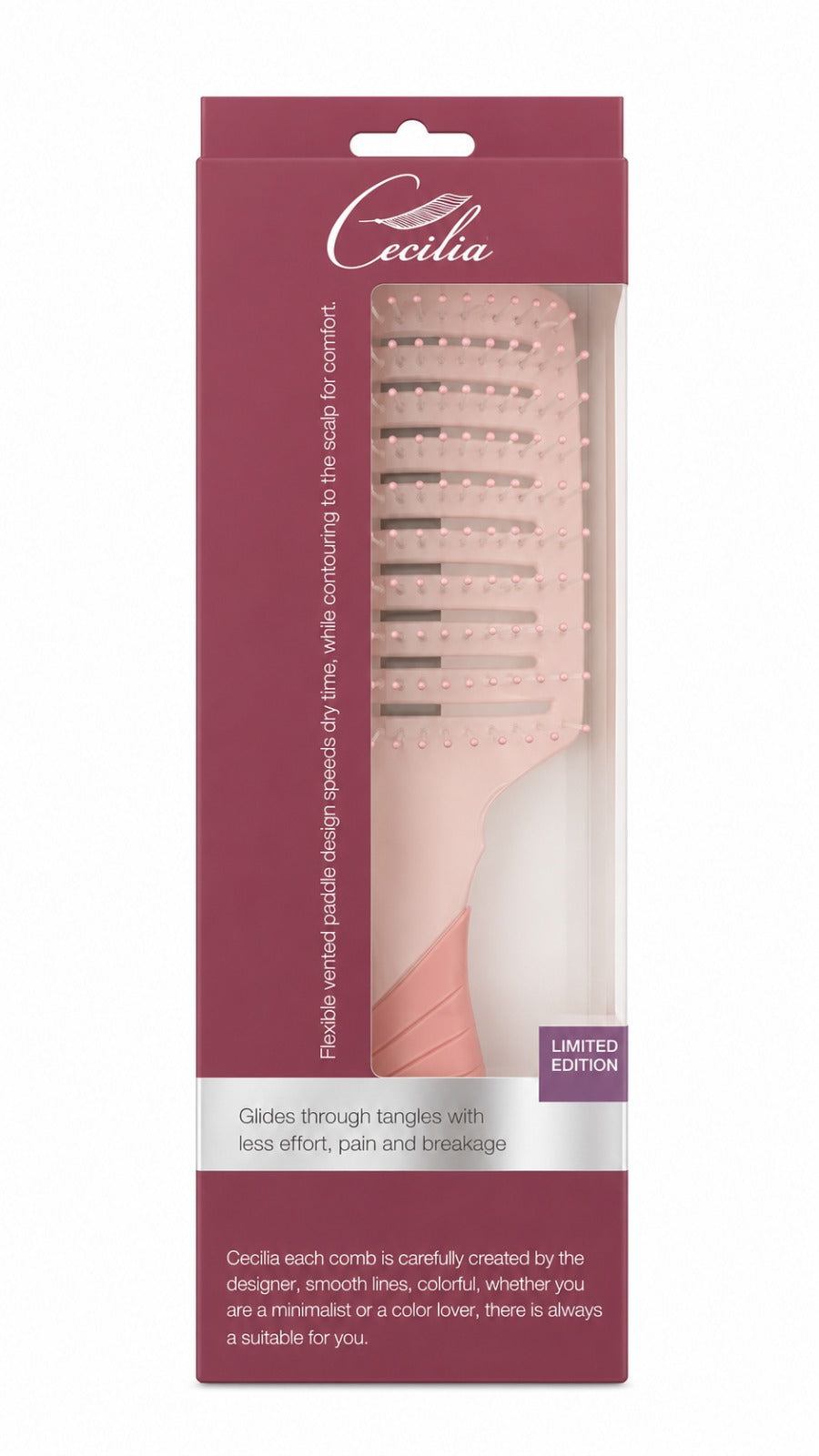 CECILIA - BROSSE CHEVEUX DETANGLER LK-28 LIMITED EDITION ROSE