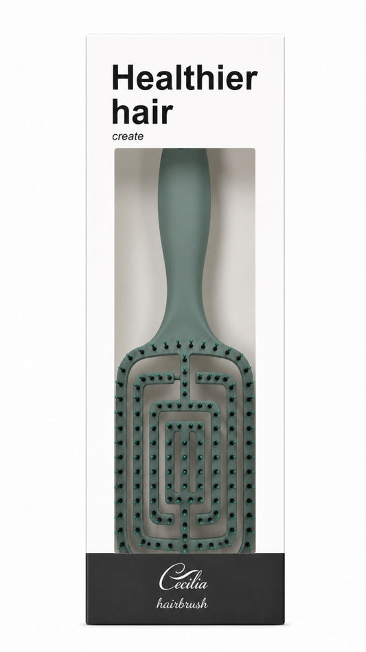 CECILIA - BROSSE CHEVEUX DETANGLER LK-29 VERT ROYAL