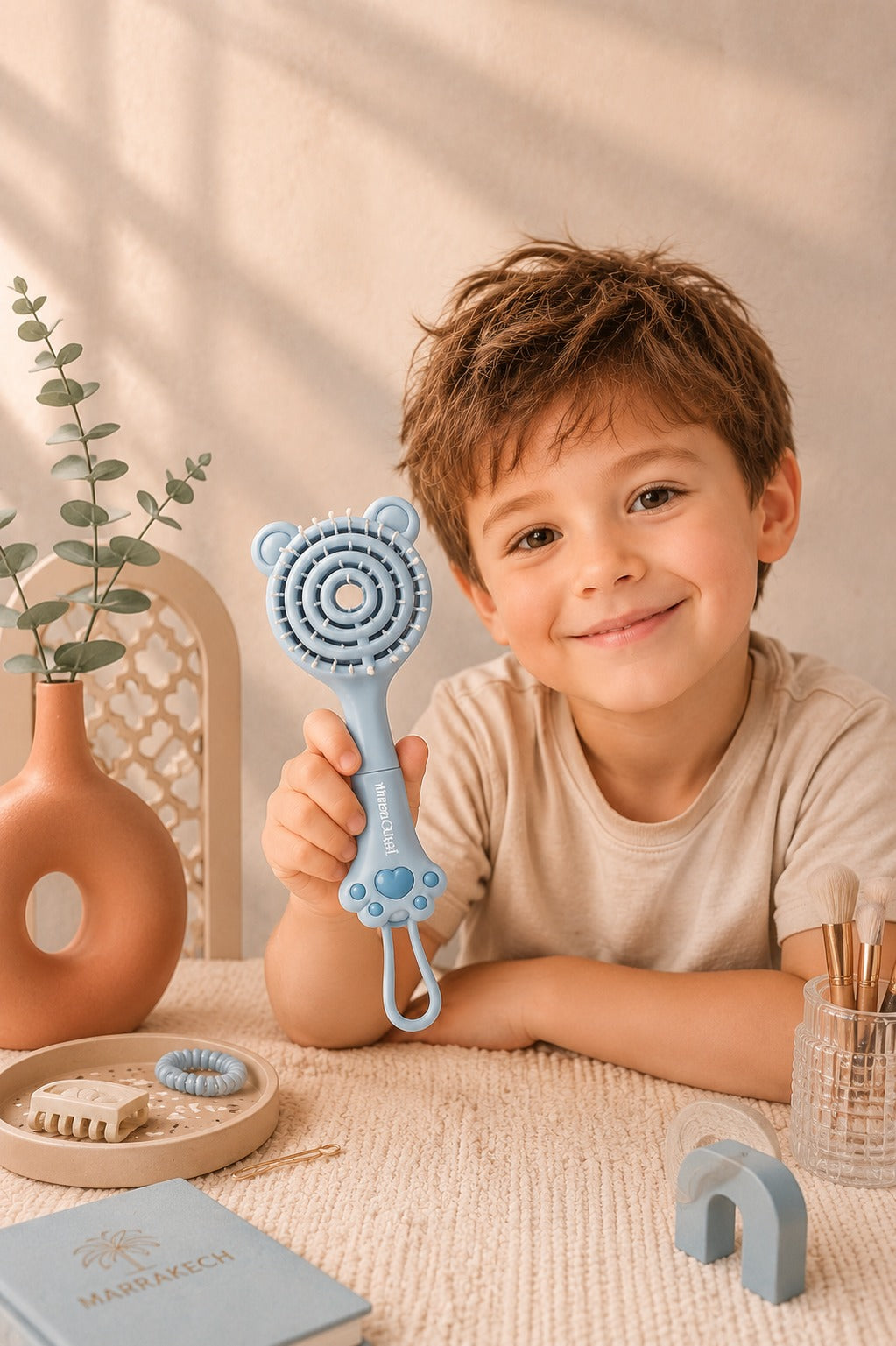 CECILIA - BROSSE CHEVEUX ENFANT ROND BLEU 2057