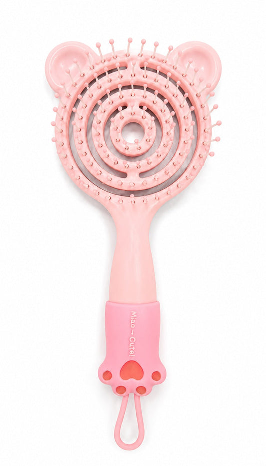 CECILIA - BROSSE CHEVEUX ENFANT ROND ROSE 2057