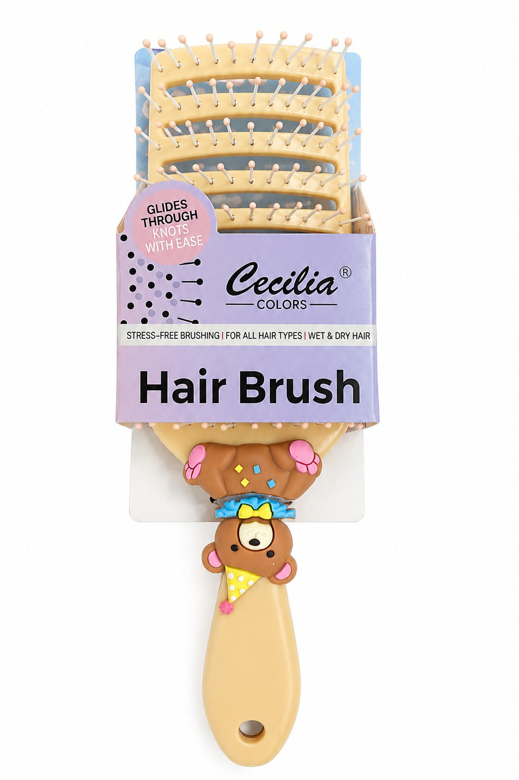 CECILIA - BROSSE CHEVEUX ENFANT CARRE BEIGE 2133
