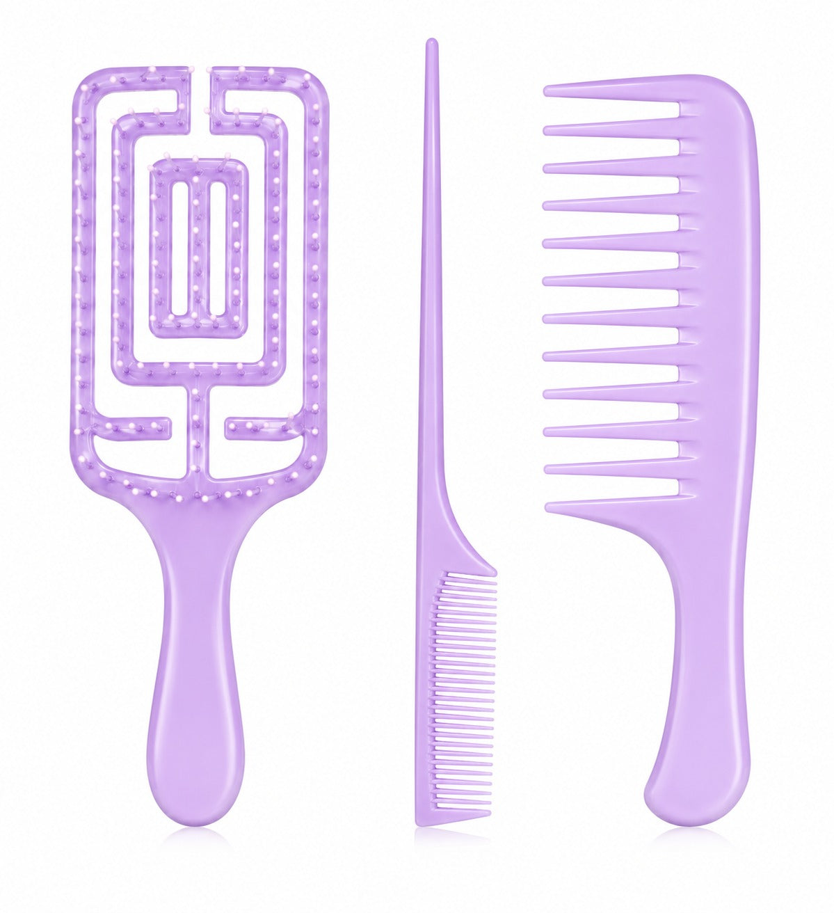 CECILIA - COFFRET BROSSES WET 3 PIECES TZ-802-3PCS MAUVE