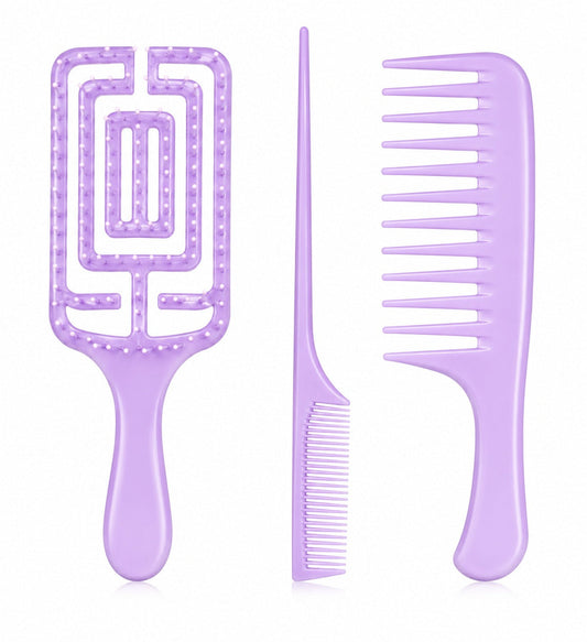 CECILIA - COFFRET BROSSES WET 3 PIECES TZ-802-3PCS MAUVE