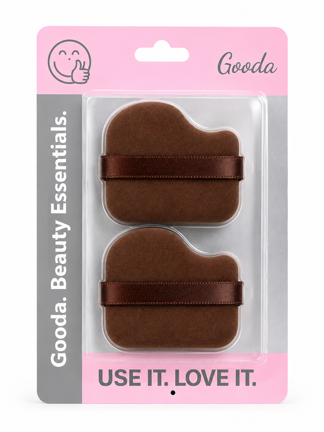 GOODA - EPONGES VELOURS MARRON 2 PIECES