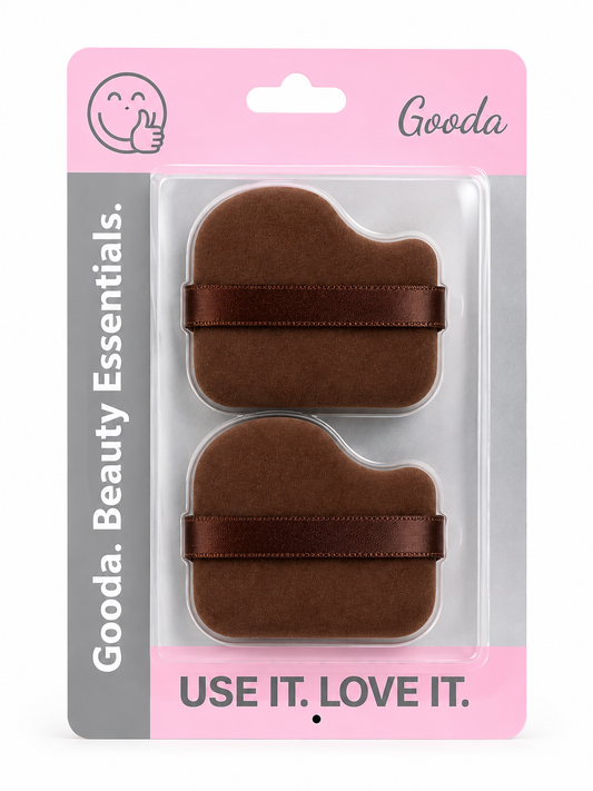 GOODA - EPONGES VELOURS MARRON 2 PIECES