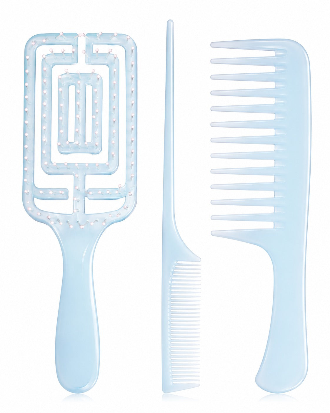 CECILIA - COFFRET BROSSES WET 3 PIECES TZ-802-3PCS BLEU