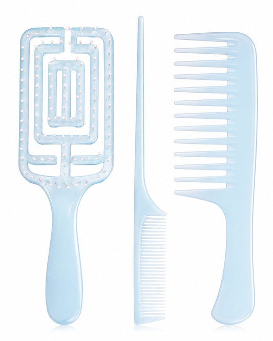 CECILIA - COFFRET BROSSES WET 3 PIECES TZ-802-3PCS BLEU