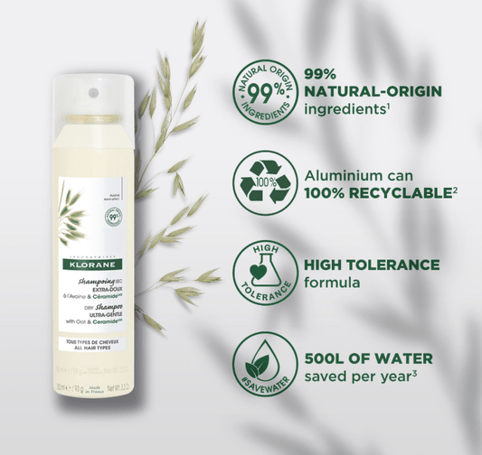 KLORANE - SHAMPOOING SEC EXTRA DOUX SPRAY TOUS TYPES DE CHEVEUX 150 ML - Beauté Maroc